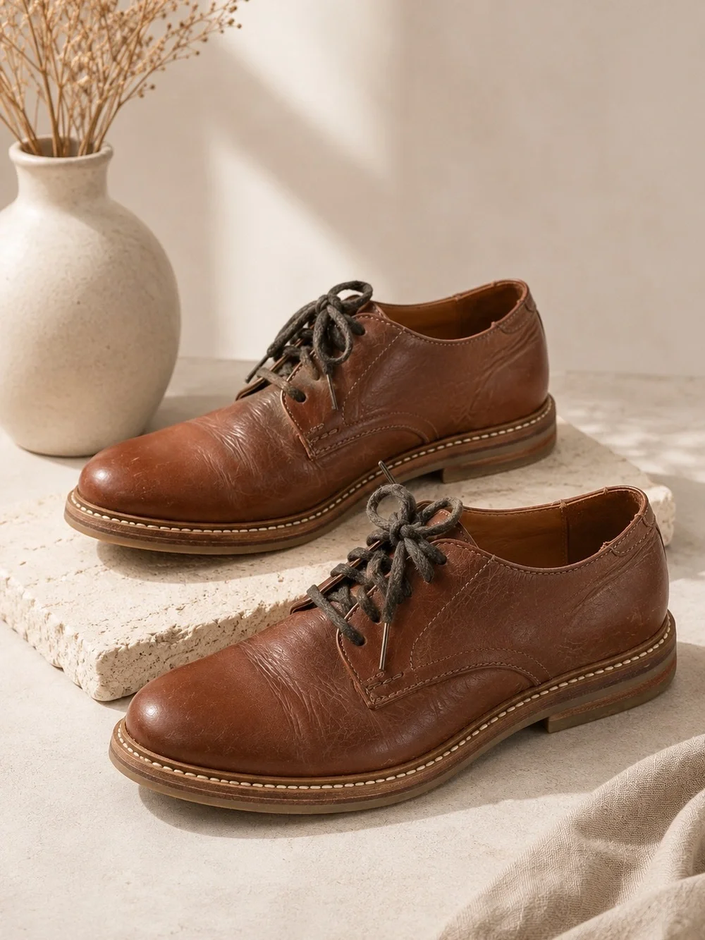 FRYE Men's Oxford Shoes Brown Leather Made in Mexico. US Size 9 D
